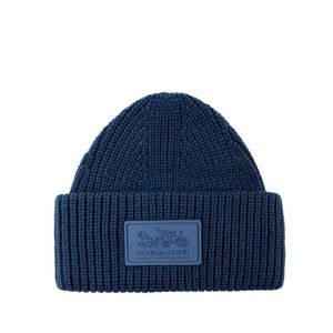 Coach Women’s classic Ribbed Tonal Patch Cuff Beanie NWT  -  Color True Blue